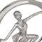 Set of 2 Silver Porcelain Contemporary Yoga Sculpture, 10.5", 11.25"